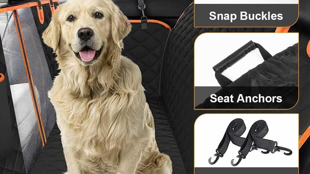 Dog Car Seat Cover, 600D Heavy Durable Dog Seat Cover for Back Seat, 100% Waterproof Scratch Proof Nonslip Dog Hammock for Car with Side Flap, Soft Pet Back Seat Covers for Cars Sedan SUV Trucks