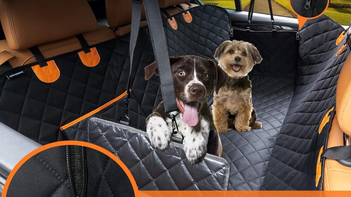 URPOWER Dog Seat Cover Car Seat Cover for Pets 100%Waterproof Pet Seat Cover Hammock 600D Heavy Duty Scratch Proof Nonslip Durable Soft Pet Back Seat Covers for Cars Trucks and SUVs