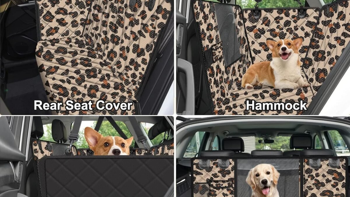 HABOPET Dog Car Seat Cover, Pet Car Backseat Cover Car Dog Hammock Car Door Protector Puppy Essentials, Scratchproof Nonslip Against Dirt,Waterproof Dog Seat Cover for Truck, SUV Sedans(Black)