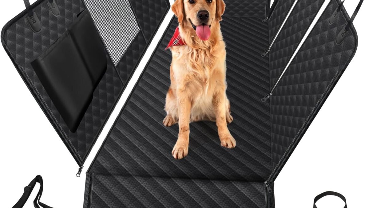 Vailge Pet Seat Covers, 100% Waterproof, Scratch Proof, Nonslip, 600D Heavy Duty Dog Hammock for Back Seat, car, Trucks, SUV